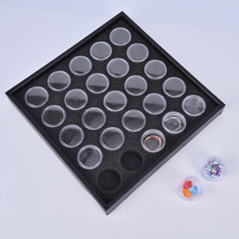 25 Grid Clear Box Plastic Nail Art rhinestones Case Storage ring Jearrings BFCA
