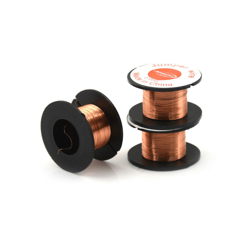 3 Roll Magnet Wire AWG Gauge Enameled Copper Coil Winding 0.1mm S Lt