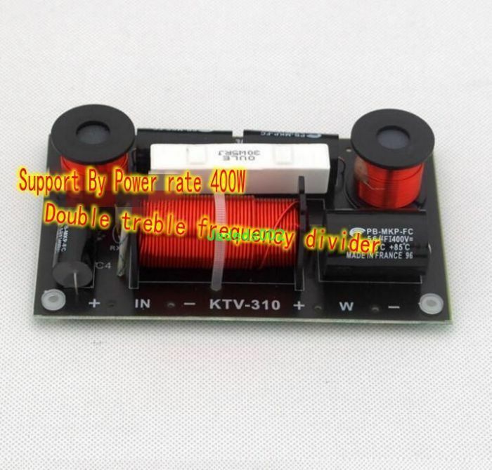 1pcs Dual treble Audio 2-way Crossover Filter KTV Speaker Frequency Divider 400W