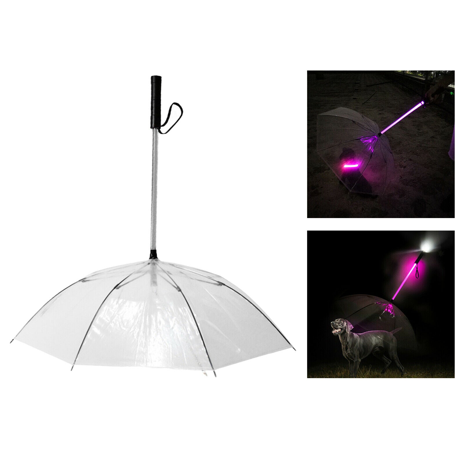 Dog Umbrella Leash Rainproof Doggy Umbrella Leash Supplies with Flashlight