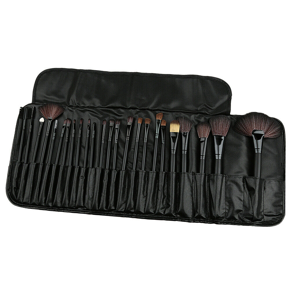 Pro 24Pcs Superior Soft Cosmetic Makeup Brush Set Brushes Kit + Pouch Bag