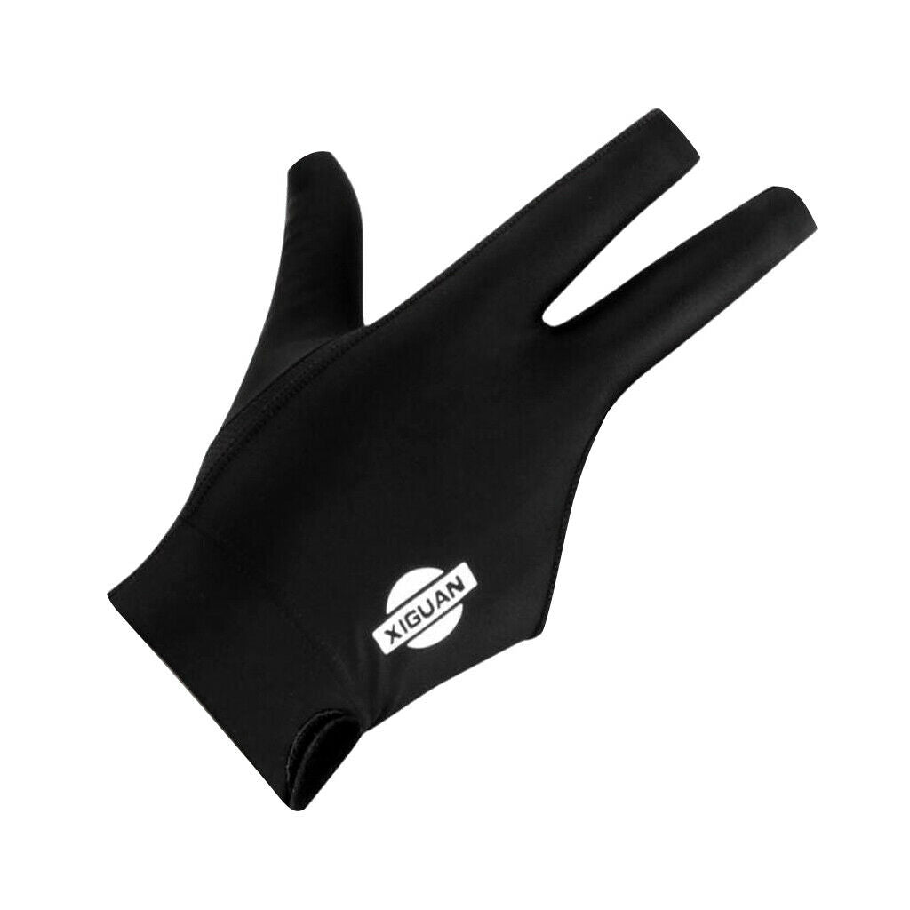 3-Finger Professional Elastic Right Hand Snooker Pool Billiard Glove Black