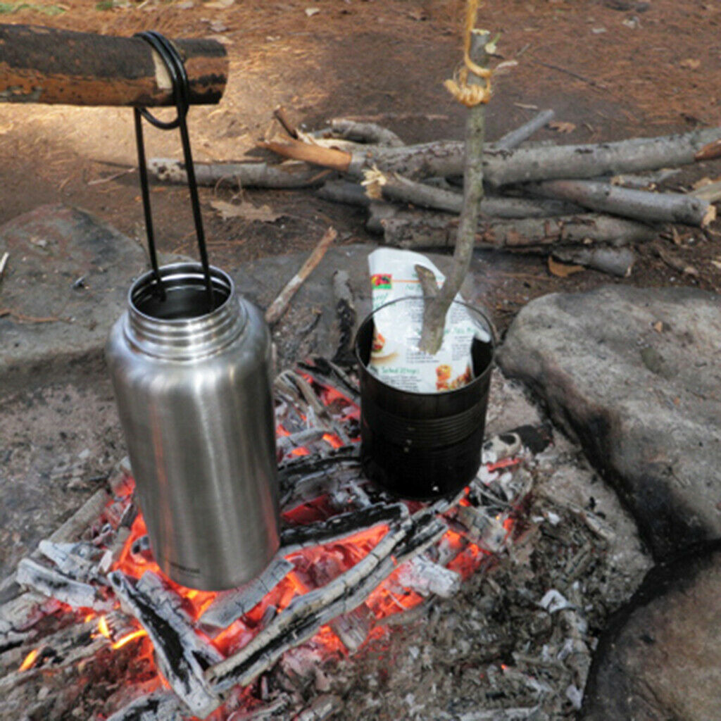 2X Outdoor Pot Camping Hiking 1000ml Stainless Steel Bottle 750ml Bowl Coffee