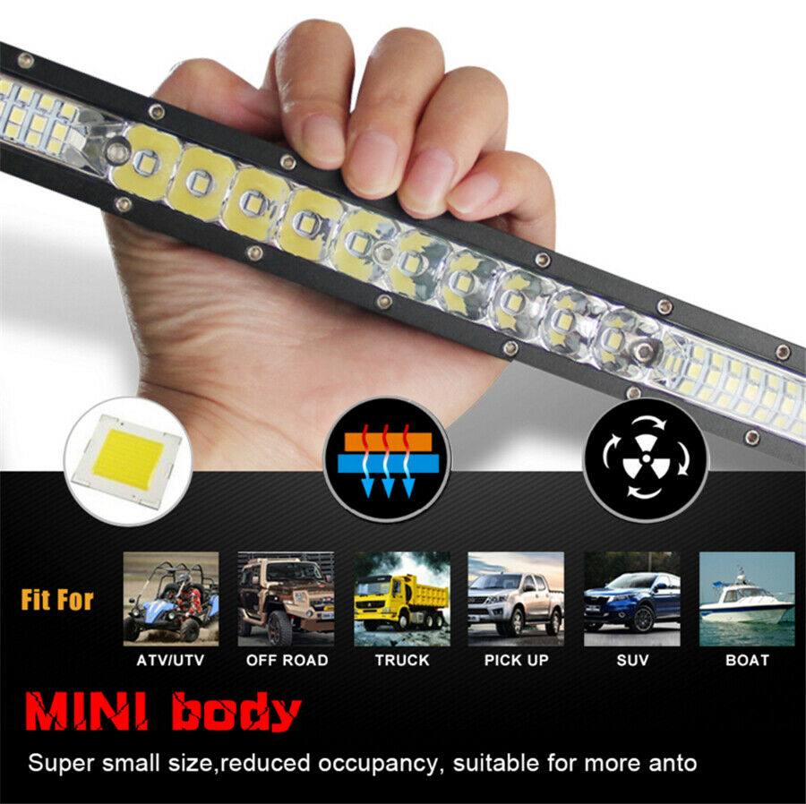 13'' 130W LED Light Bar Spot & Flood Combo Single Row 13000LM Off Road Fog Lamp