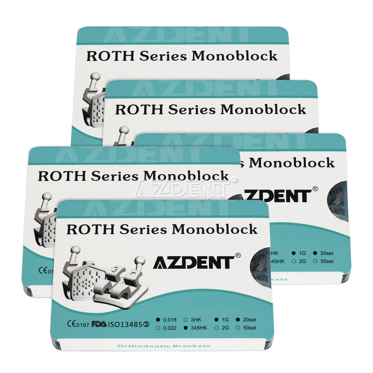 400pcs Dental Ortho Metal Brackets Braces Mini Roth 018 Hooks 3 4 5 Monoblock