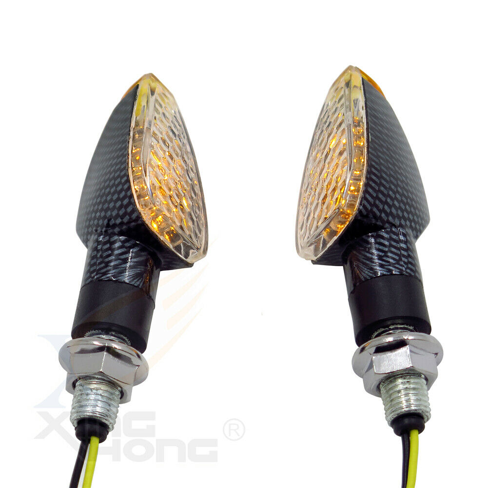 10mm Screw Turn Signals w/ Clear Lens 12V LED CN For KAWASAKI SUZUKI YAMAHA