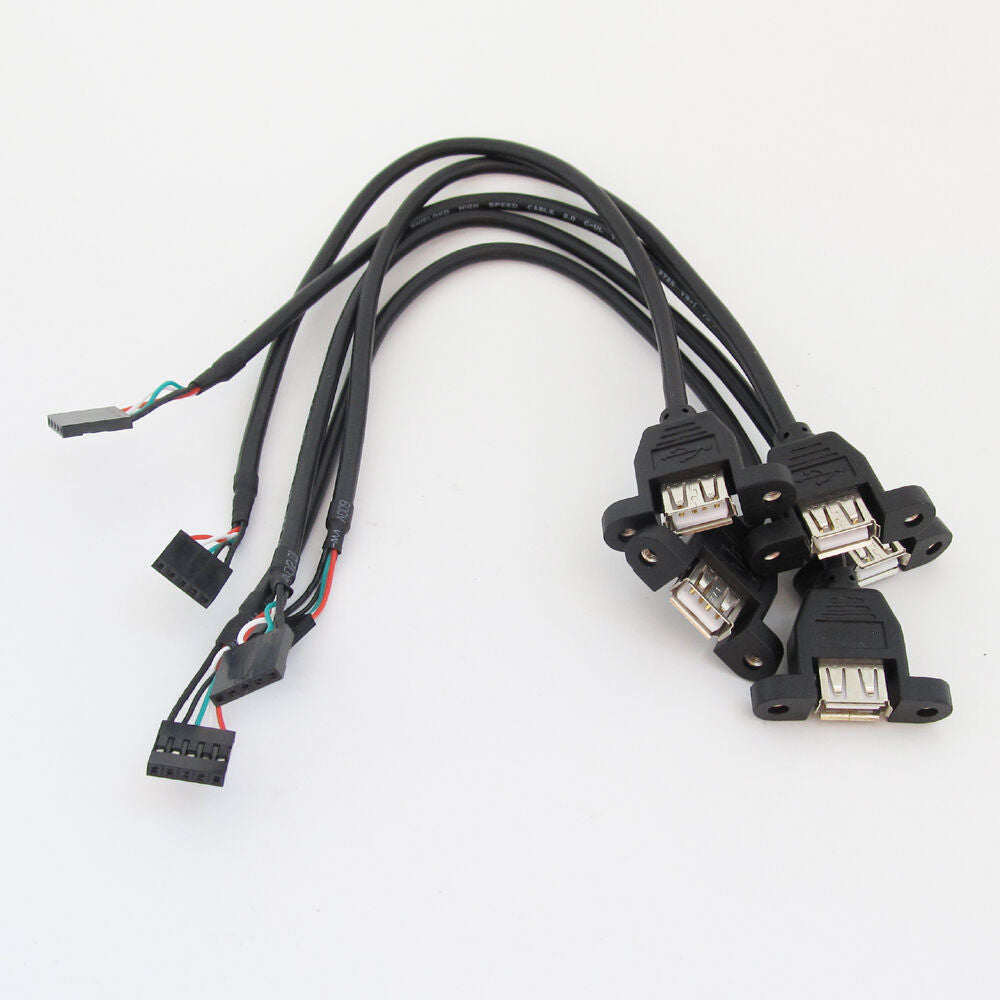1pc Black 30cm/1ft USB Internal 5 Pin Header to USB A Female Jack Adapter Cable