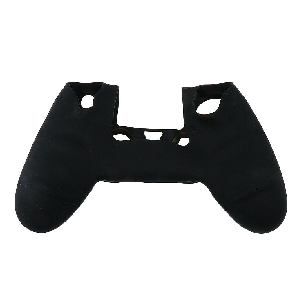 Studded Anti-slip Silicone Case + Thumbstick Caps for PS4 Controller  Red