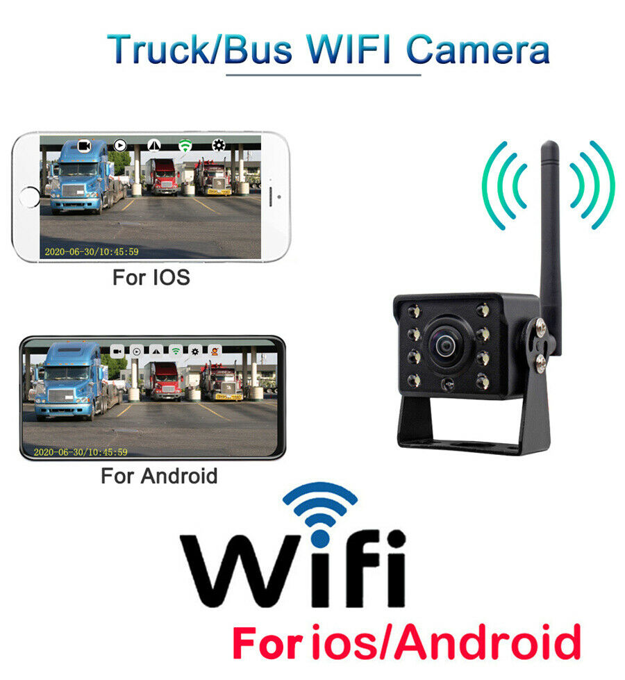 WiFi Wireless Car Truck RV Trailer Rear View Backup Camera CCTV For iOS Android