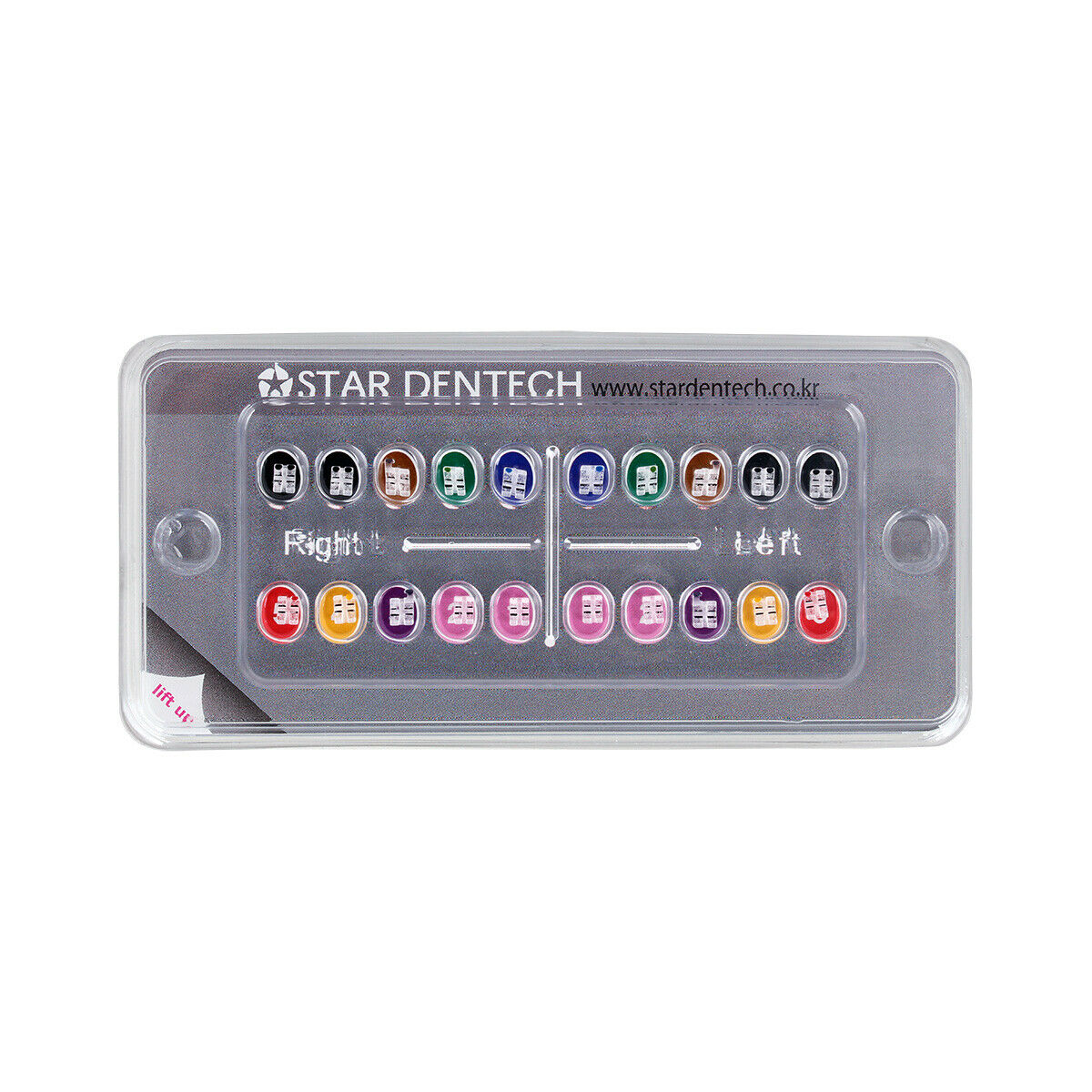 Dental Orthodontic Monocrystalline Sapphire Ceramic Brackets  MBT 022" 3 Hooks