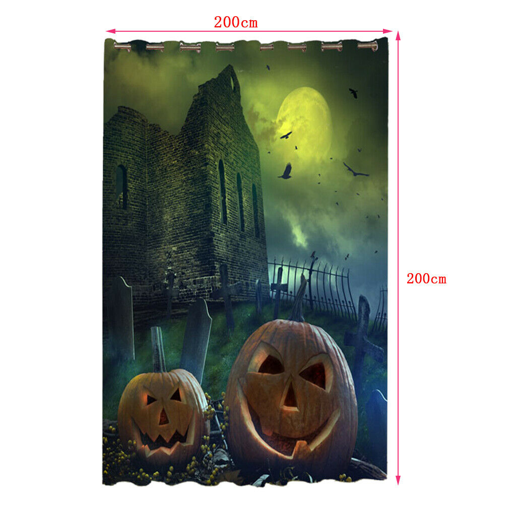 Waterproof Halloween Window Curtain Bathroom Shower Curtain  2#200x200cm