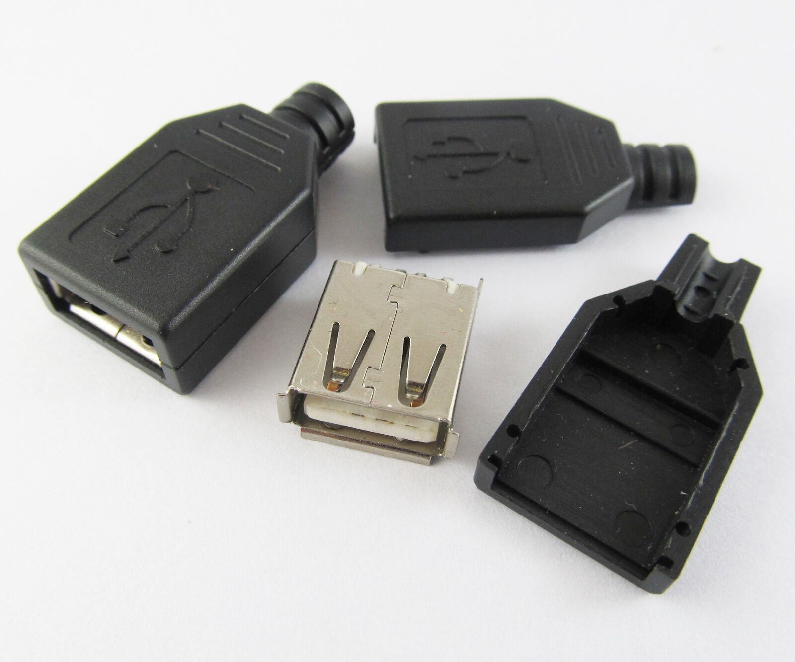 1set USB 4 Pin Jack Female Socket Connector Plastic cover