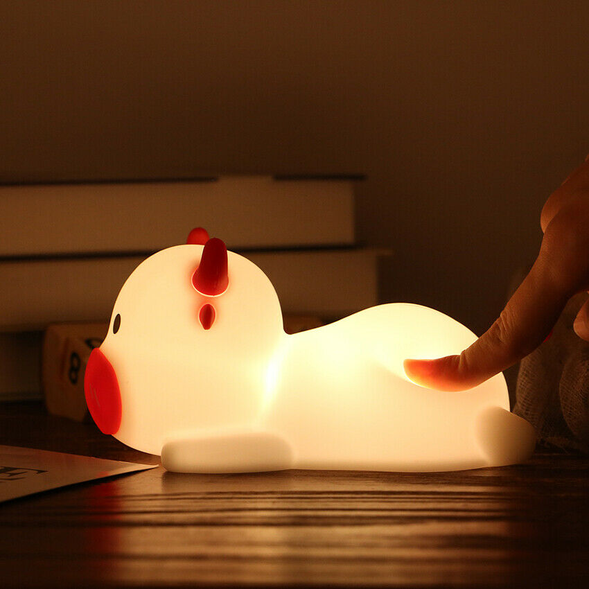 Cute Bull Night Light for Kids,Animal Lamp,Silicone Nursery Baby Nightlight