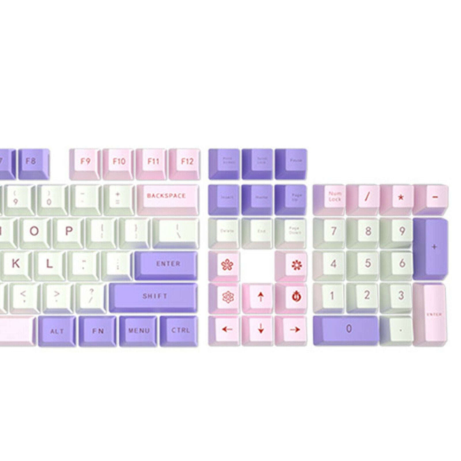 108 Key Mechanical Keyboard Keycaps Pink & Purple Anti-Slip Home Office