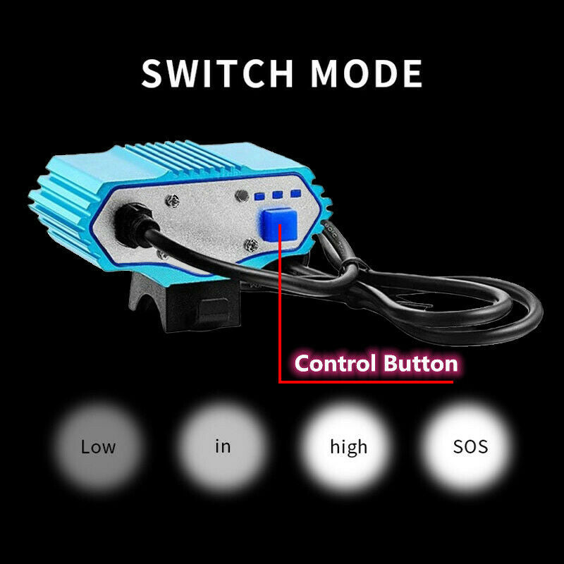 Blue 3-12V 30W High Power Bike Lighting Headlamp 3T6 LED Bicycle Lamp Headlight