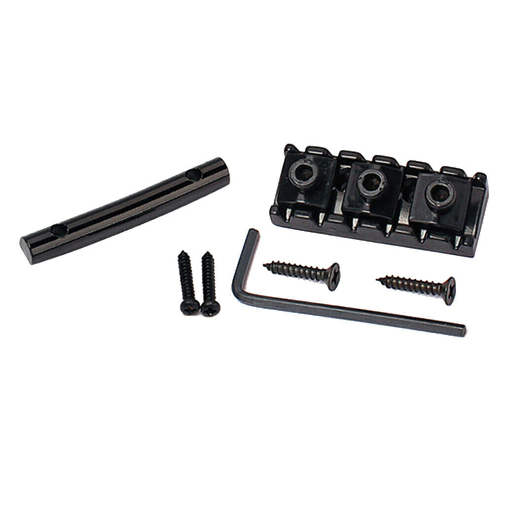 Electric Guitar String Retainer Bar + Locking Nut String Lock Black