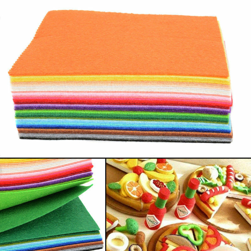 40pcs Mixed Color Soft Nonwoven Felt Fabric Sheets DIY Craft Patchwork