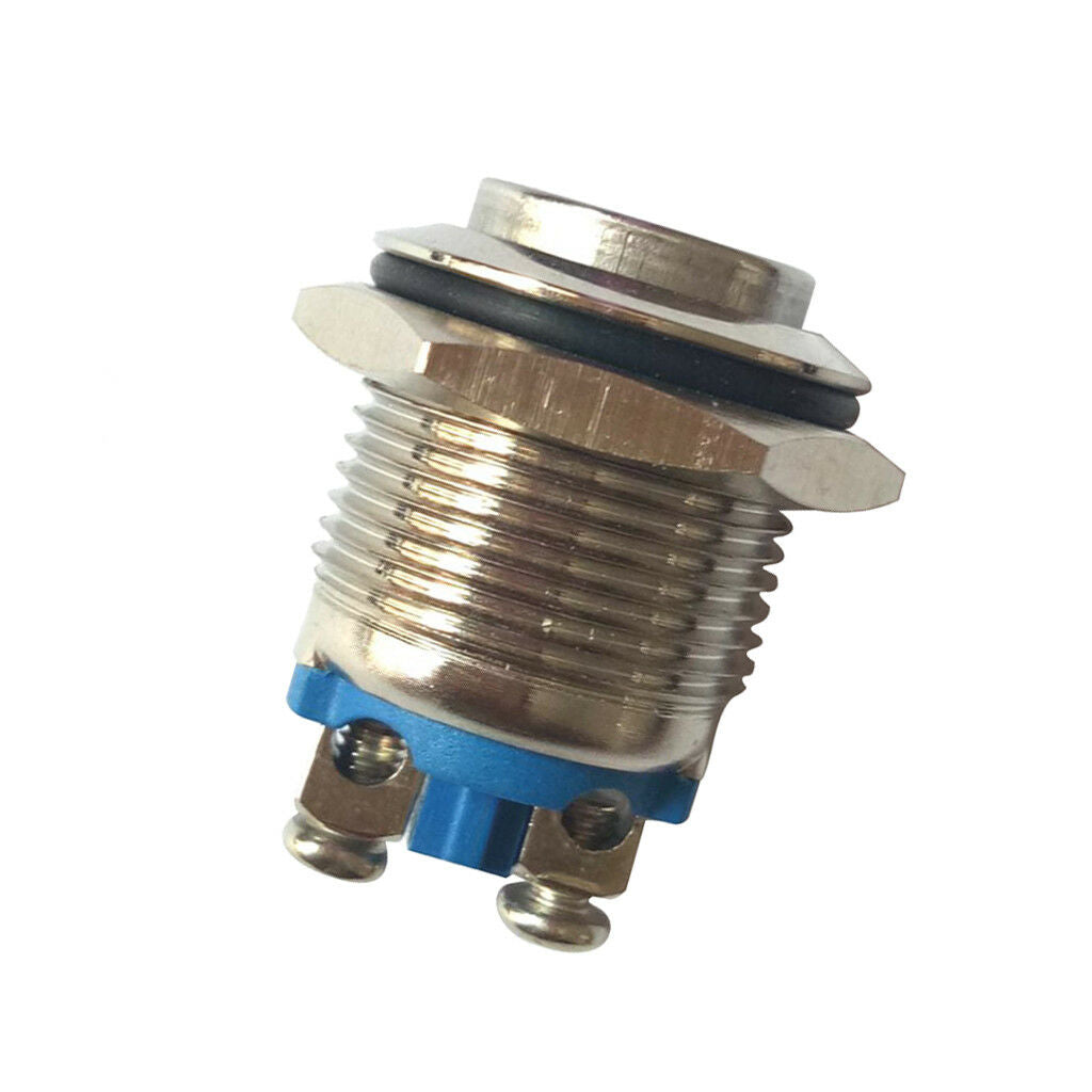 16mm High Round Waterproof Momentary Push Button Switch Copper Contact 1 ON