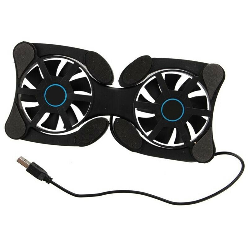 USB 2.0 External Laptop Cooler Pad ebook Cooler 2 Fan Black O2B8B8