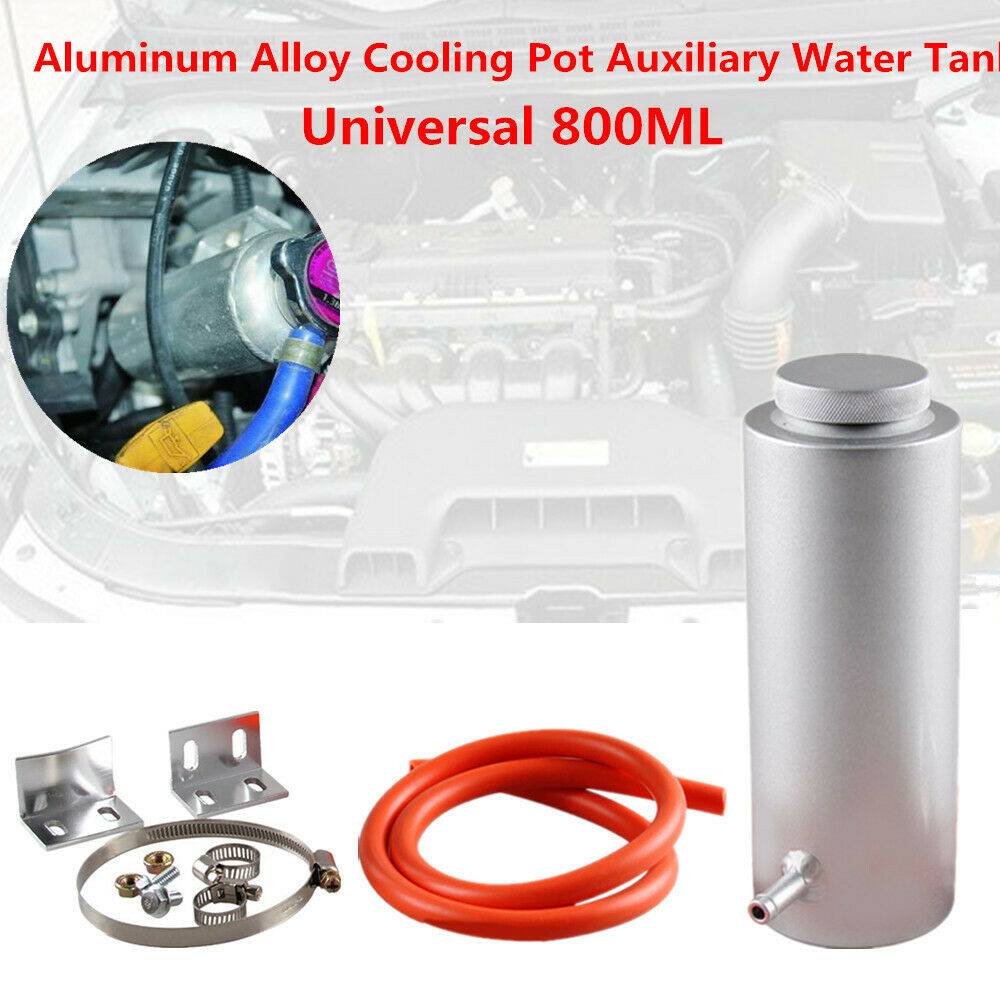 Universal Car 800ML Aluminum Alloy Cooling Pot Auxiliary Water Tank Oil Pipe Kit