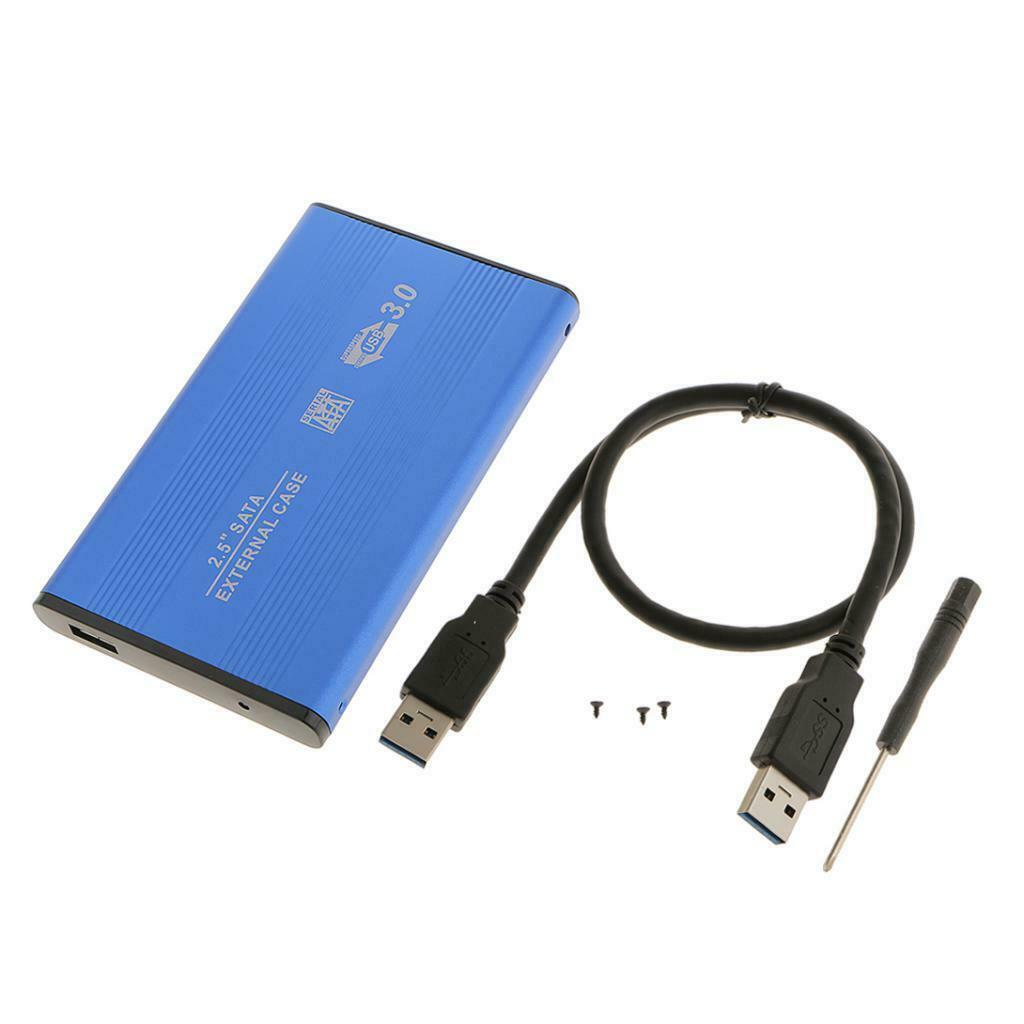 2.5"Sata USB 3.0 Hard Drives HDD Enclosure External Mobile Case-Blue