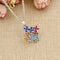 Charm Autism Awareness Necklace Crystal Puzzle Pendant Jewelry Gift Multicolor