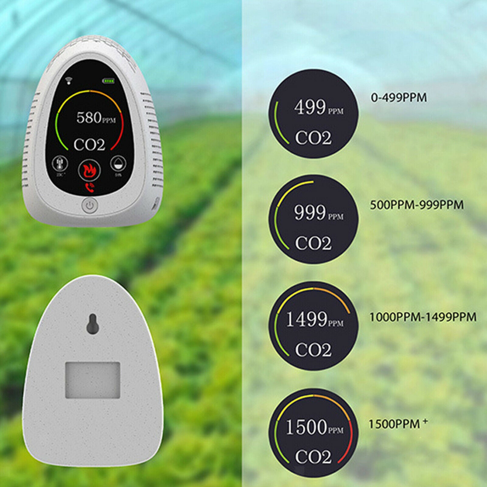 3in1 CO2 Detector Air Quality Detector Temperature Humidity Sensor Tester