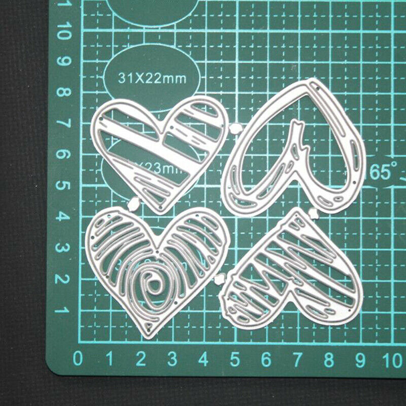 4X Heart Metal Cutting Dies Scrapbooking Embossing Stencil DIY Paper Card.l8