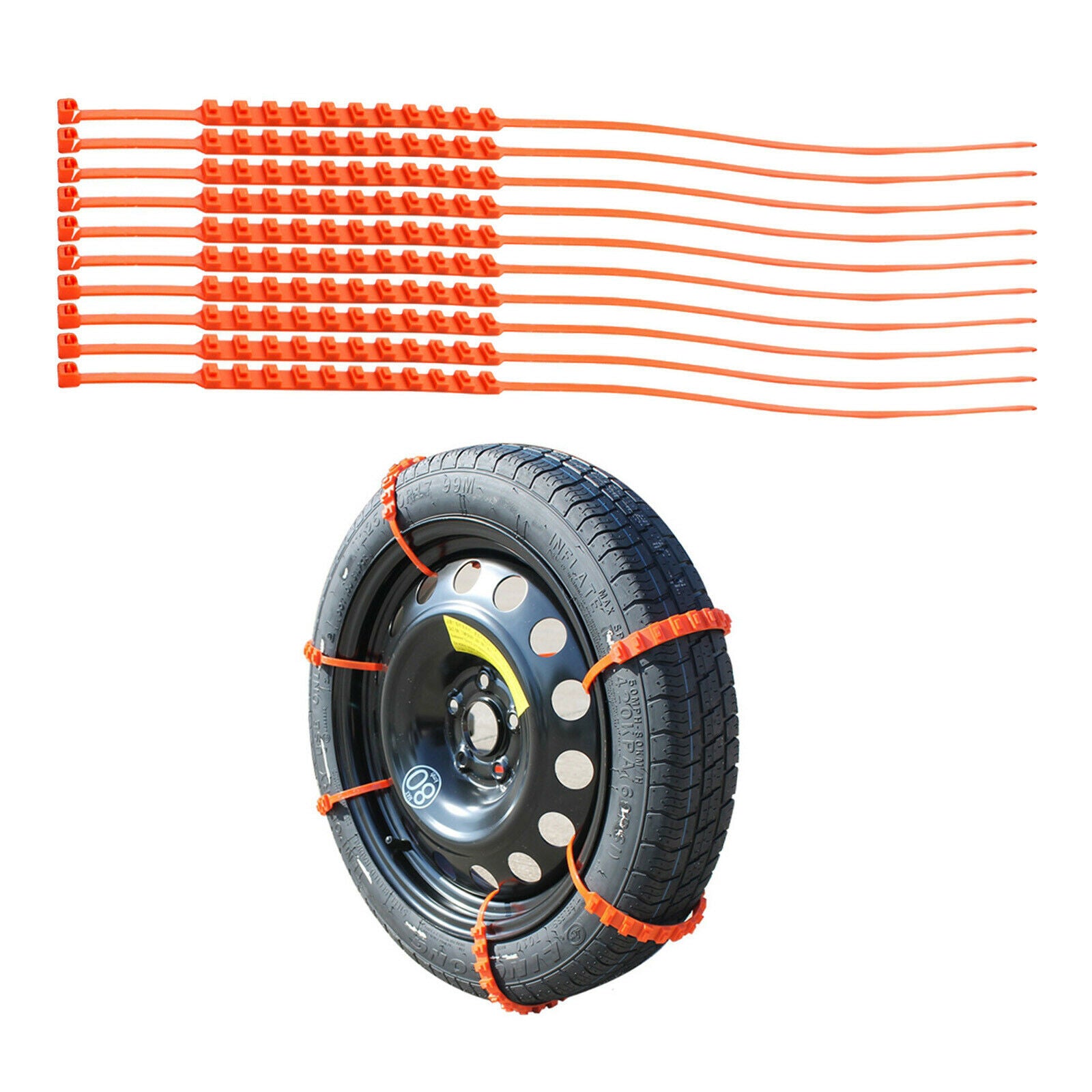 10pcs Winter Anti-Slip Chains Snow Mud Wheel Tire Belts for Winter Driving