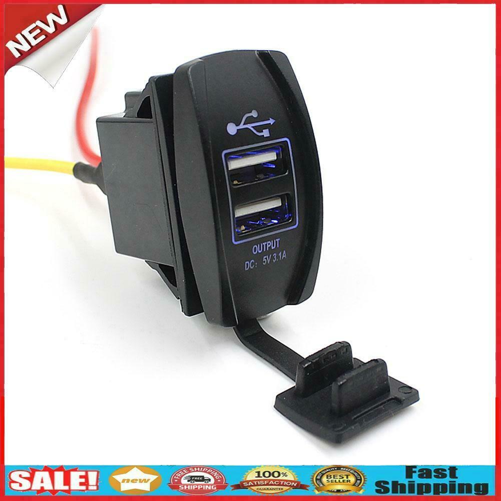 New Car 3.1A Dual SB Socket Charger Power Adapter Blue LED pour Phone @