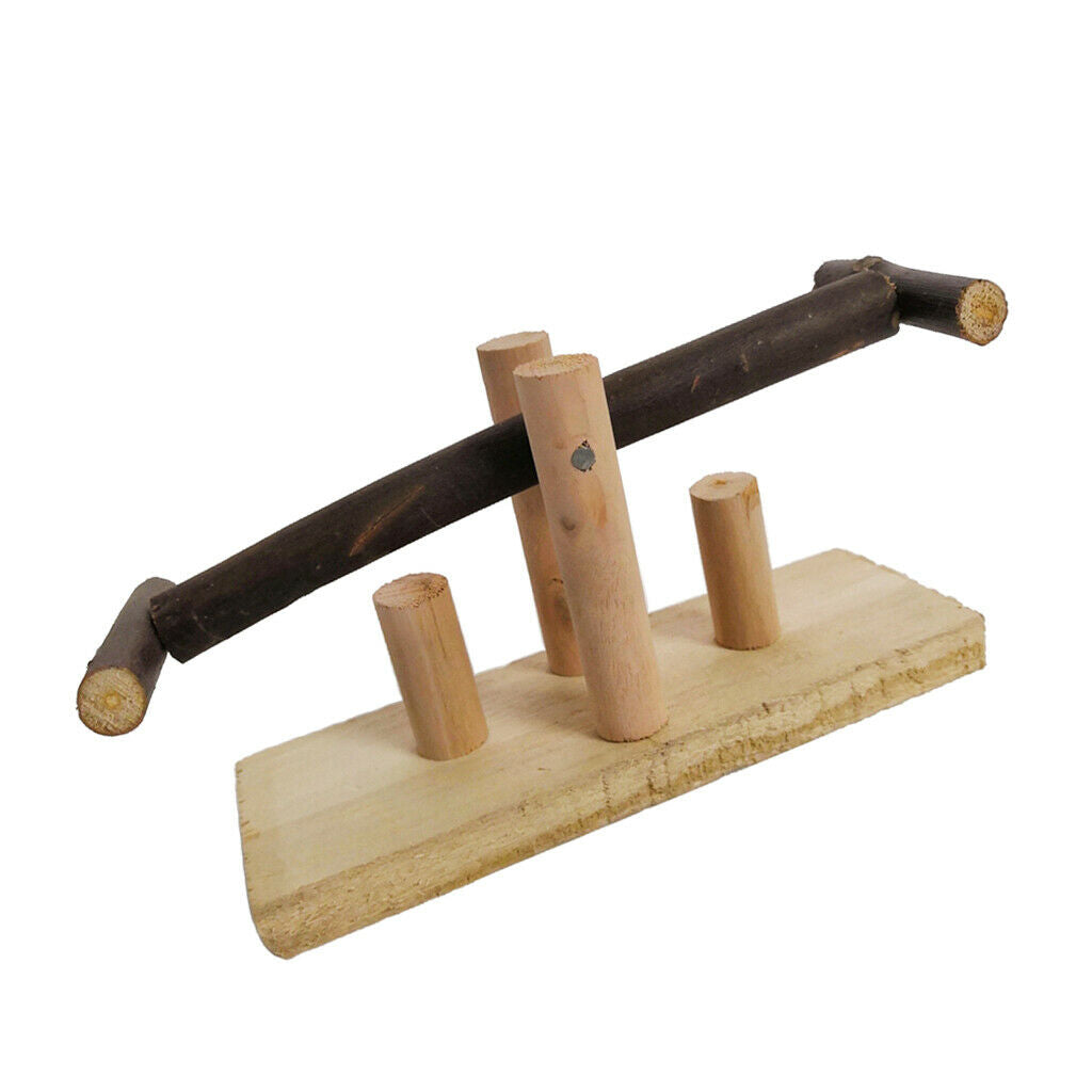 Funny Pets Sport Exercise Toys Parrot Hamster Wooden Seesaw Random Color