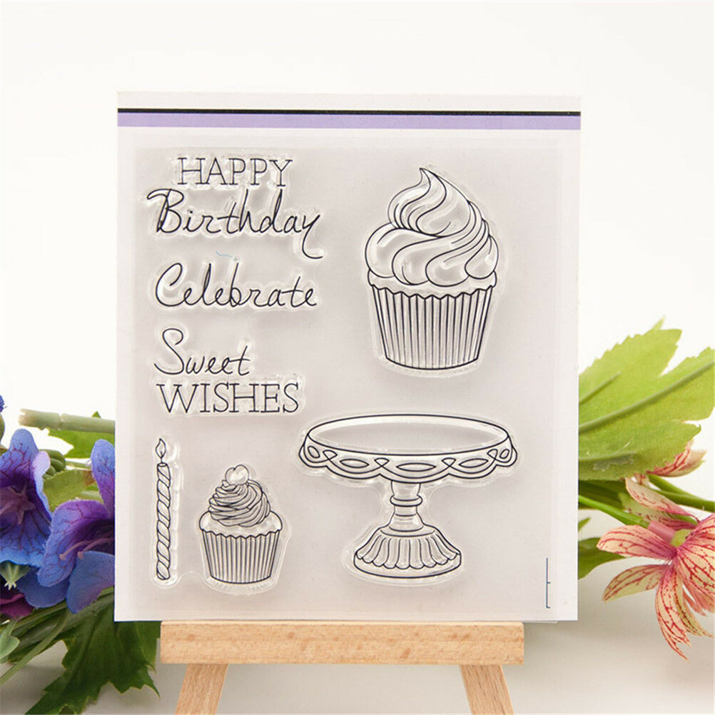 Happy birthday cake stamps seal scrapbooking album card decor diary diy cr.l8