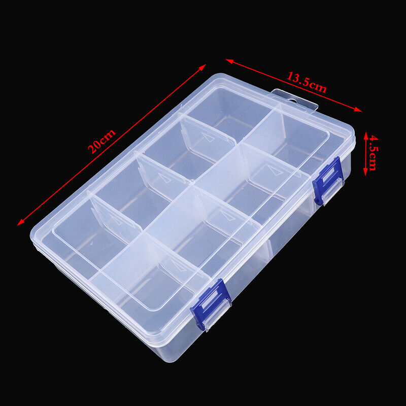 8 Compartment Plastic Storage Box Jewellery Earring Beads Case ContainerJ SJ