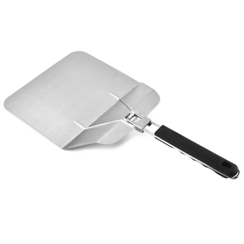 Stainless Steel Pizza Shovel Pies Folding Handle Cutter Kitchen Cake Spatula