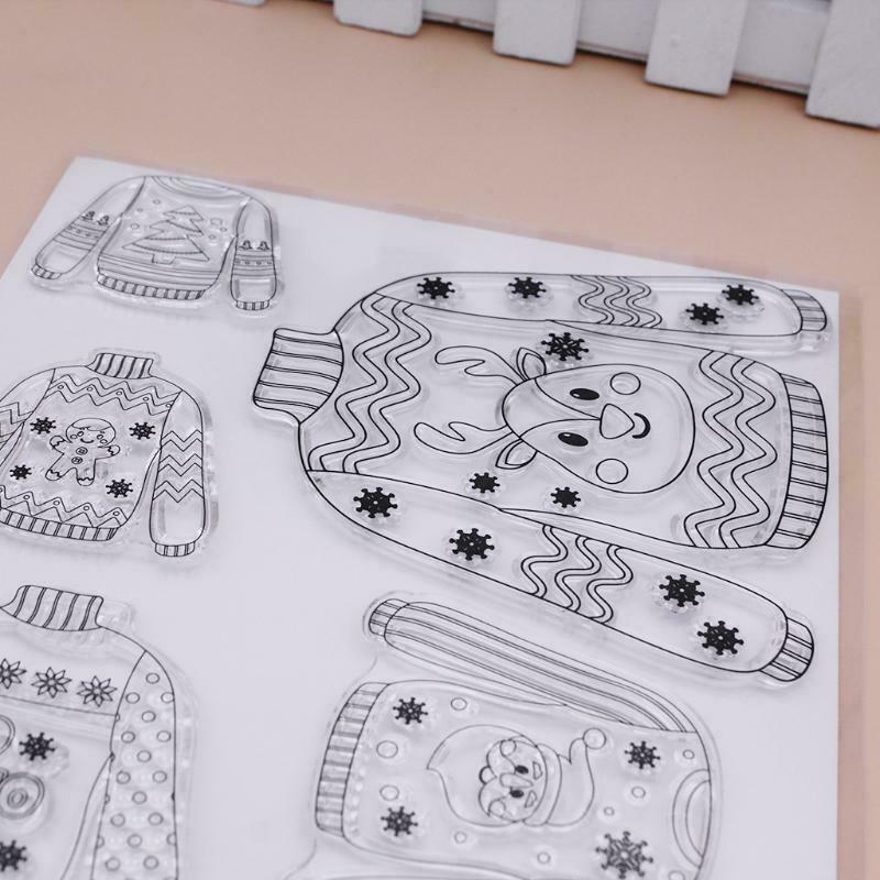 Christmas Sweater Embossing Clear Stamp for Scrapbook Album Paper Card