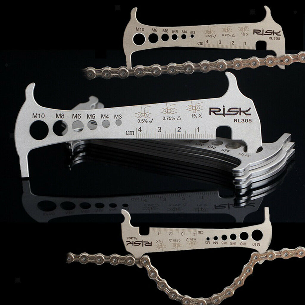 3-in-1 Bike Chain Checker Gauge Indicator Stretched Hook Screw Bolt Tool