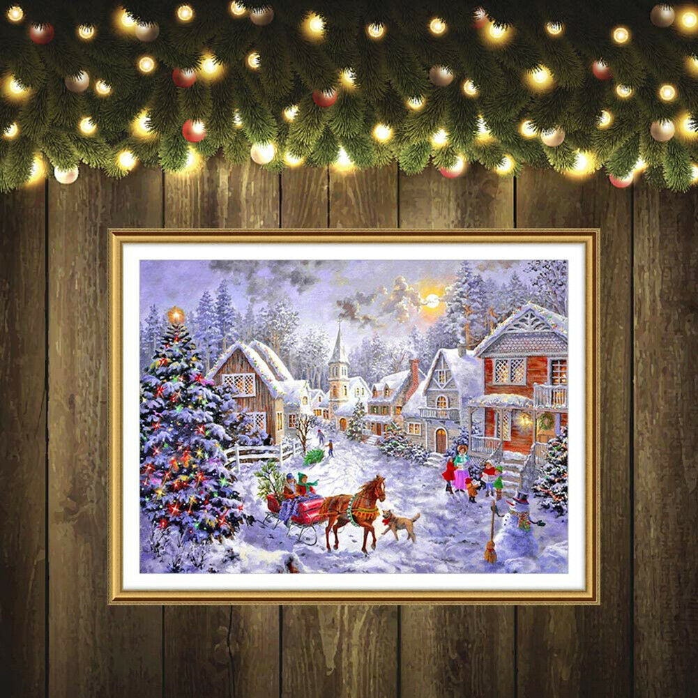 Reindeer Santa Claus 5D Full Drill Diamond Painting Embroidery Cross Stitch