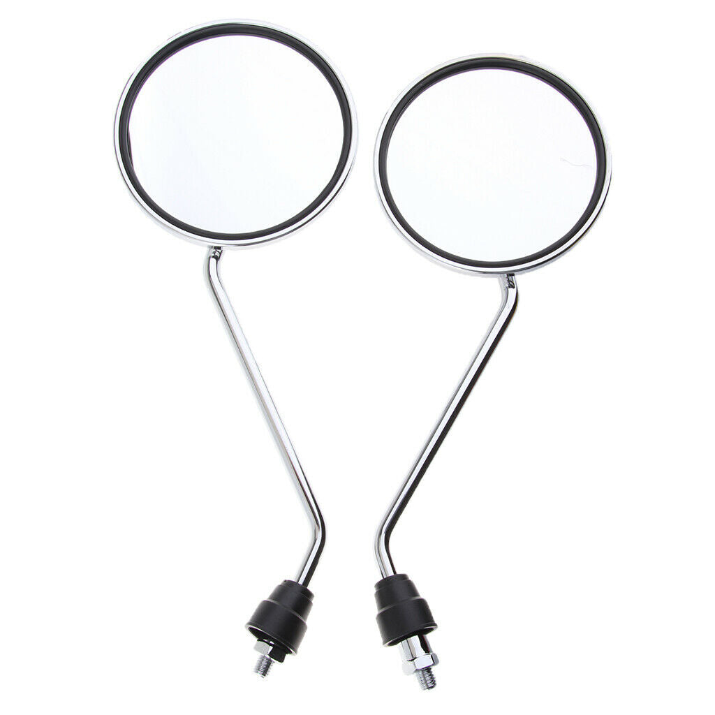 2pcs Round Rearview Mirrors for Motorcycle Cruiser Chopper ATV Scooter 8mm