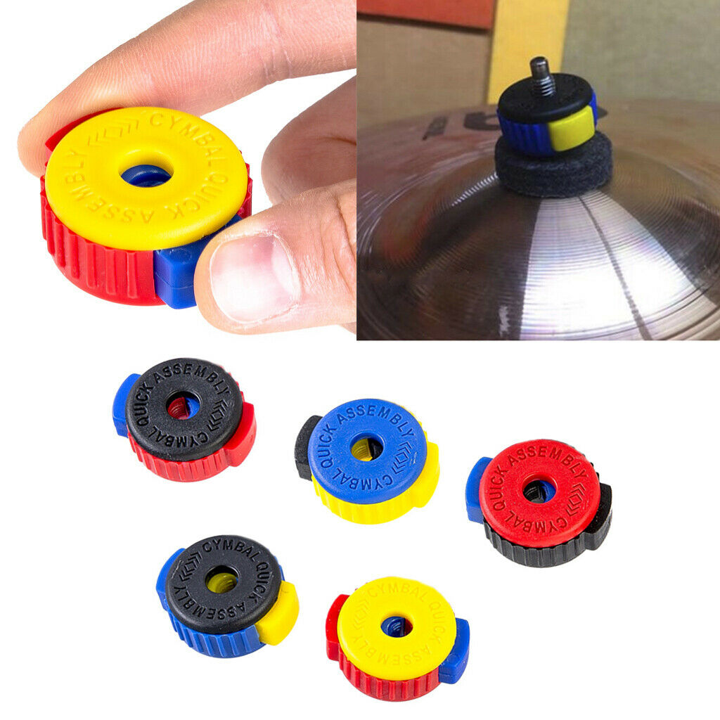 5/Pack Plastic Quick Release Cymbal Mate Nut Knobs Drum Kit Accessories 8mm