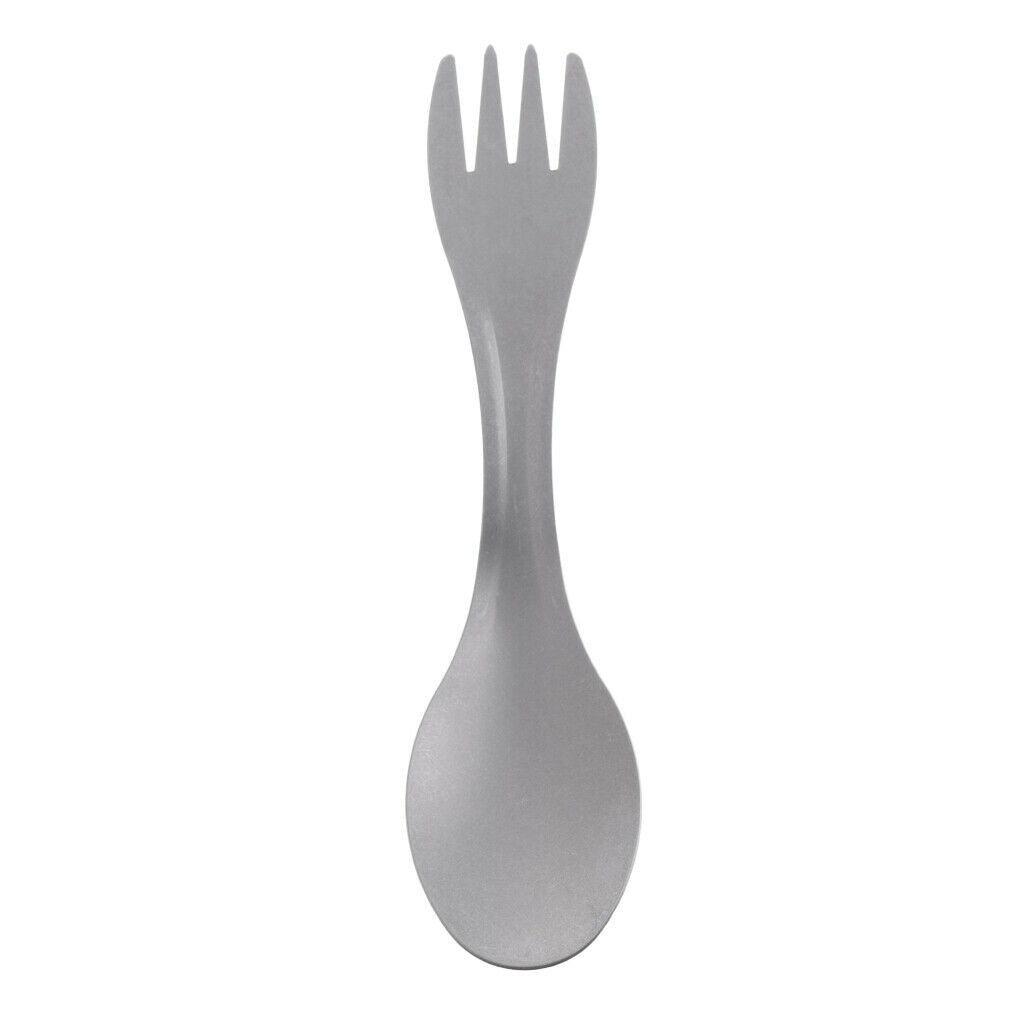 Outdoor Travel Picnic Hiking Pure Titanium Spork Fork Spoon Camping Gear