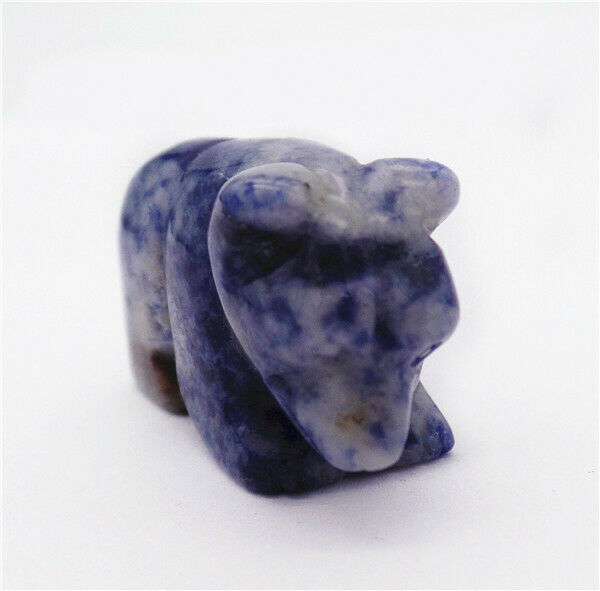38x24x16mm Natural Blue Sodalite Carved Bear Decoration Statue Home Decor HH7750