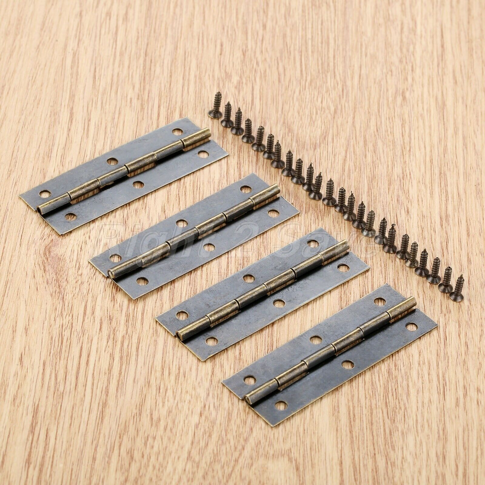 60*20mm Retro Cabinet Hinges Wardrobe Jewelry Box Furniture Door Hinges w/ Screw