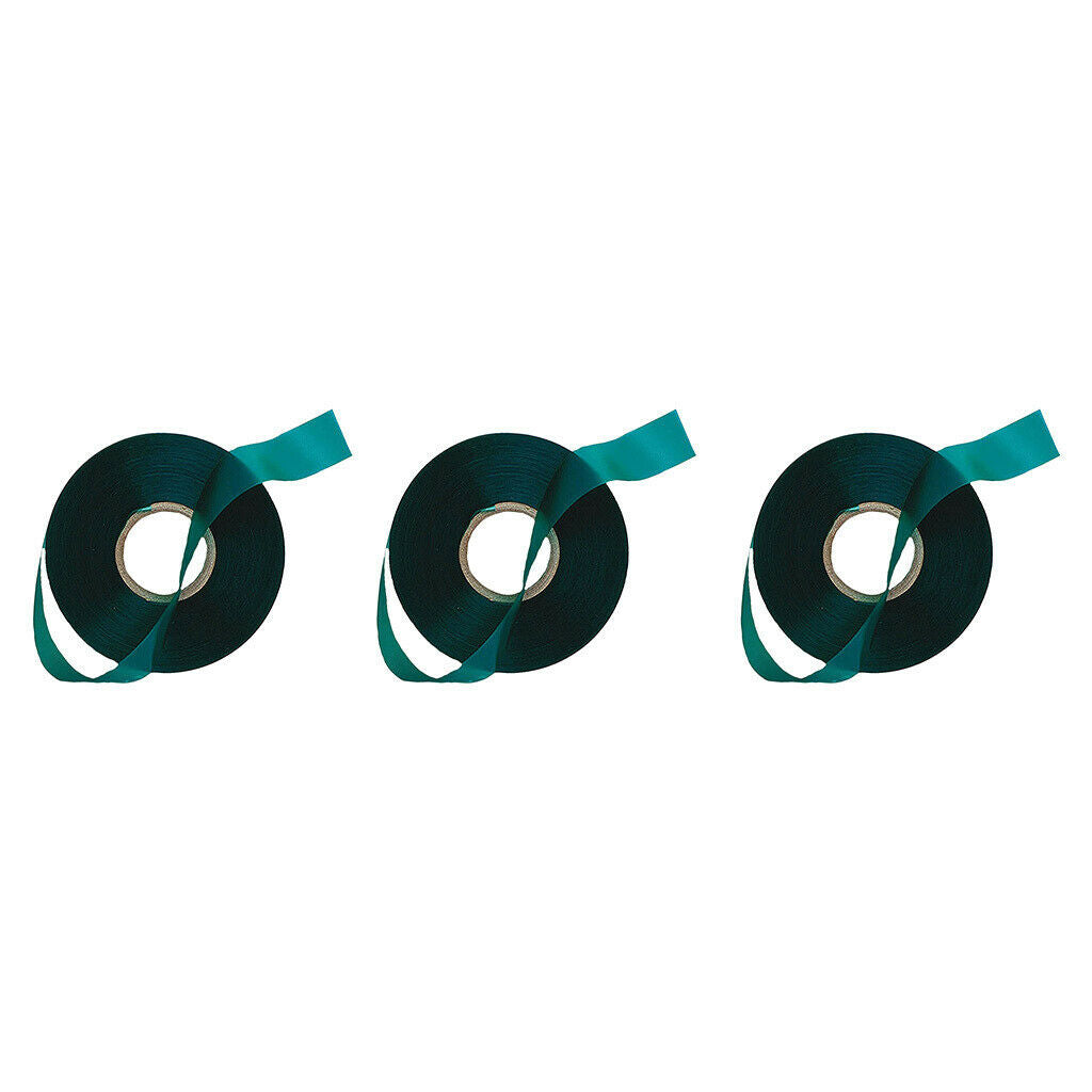 3x Garden 46m Stretch Tie Tape Green Vinyl Stake for Fruits Trees Grafting