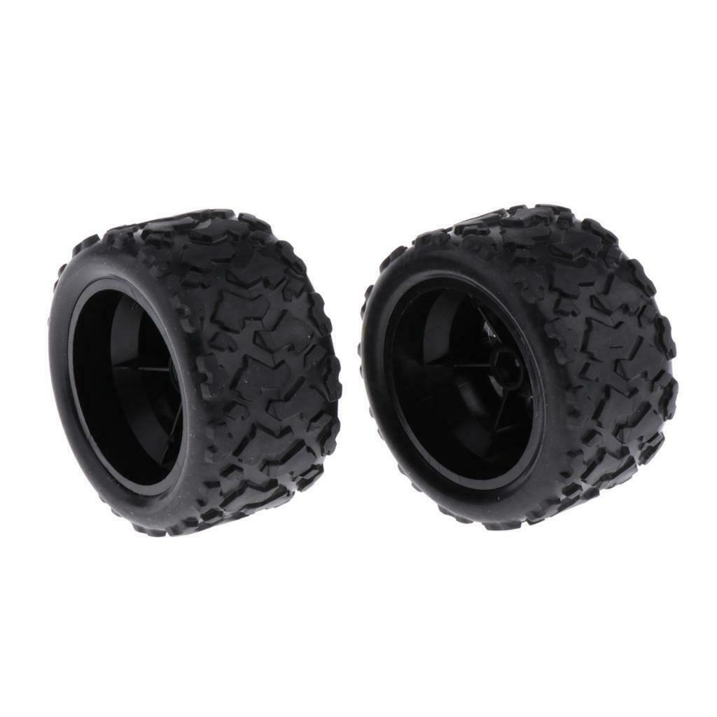 Set of 2 black rubber rims for 1/18 RC car