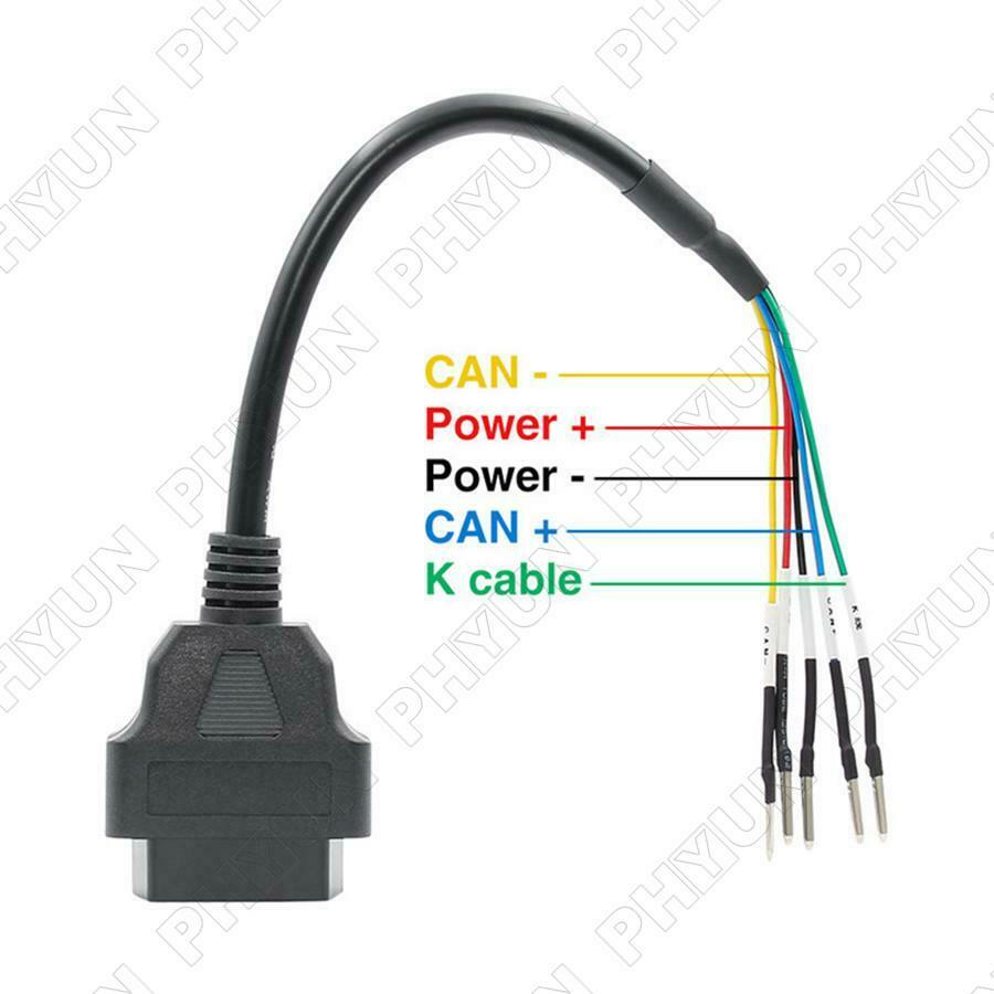 1x Universal OBD2 Connector For Motorcycle Motorbike K+CAN OBD2 Scanner Cable
