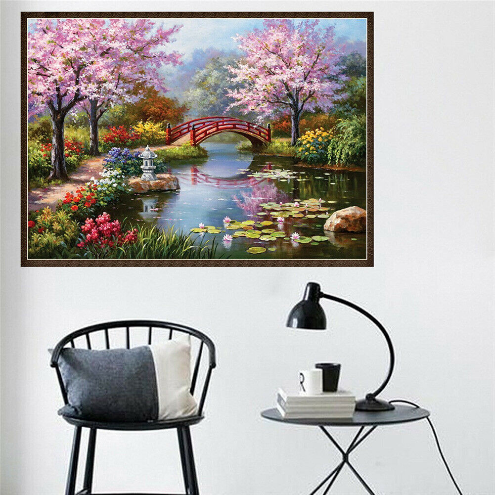 DIY Bridge Pattern Diamond Painting Full Round Drill Embroidery Drawing Kit @