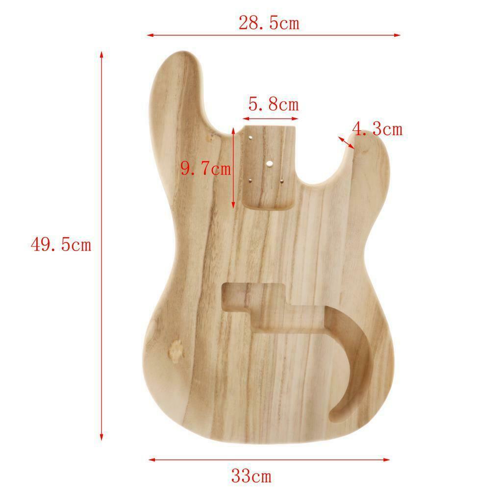 Bass DIY Kit Solid Maple Body Unfinished for PB Bass Electric Guitar Replacement