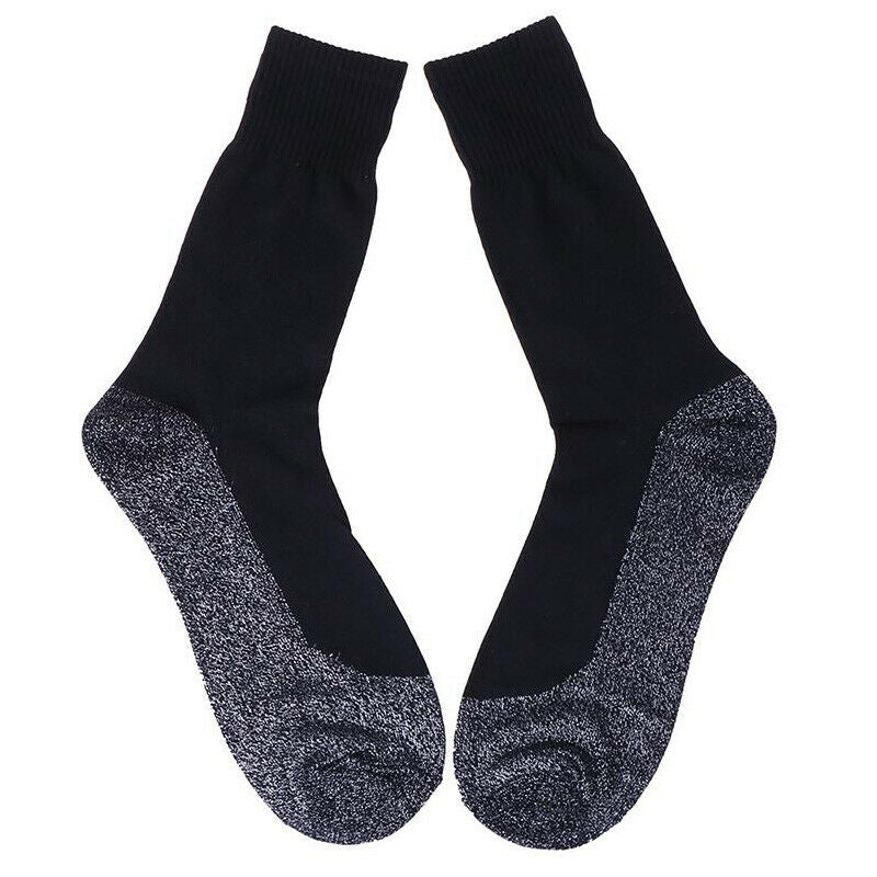 Men Women Winter Black Socks Thermal Plated Fiber Cycling Thicken Thermostatic