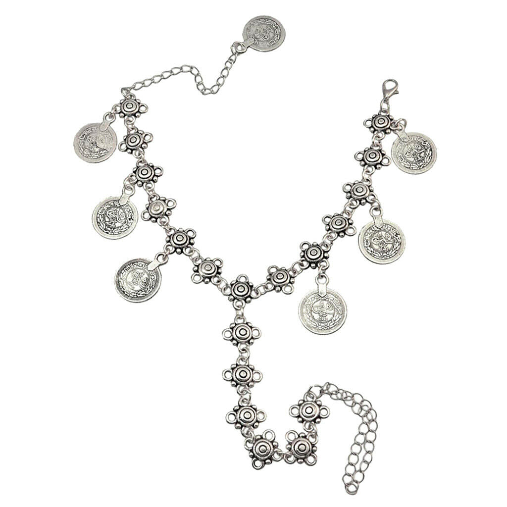 Bohemian Style Coin Toe Chain Link Anklets Bracelet Foot Jewelry Accessory