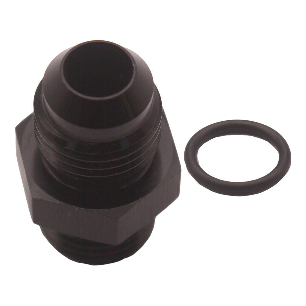 Aluminum Billet ORB-6 O-ring Boss AN6 6AN to AN6 6AN Straight Adapter Black